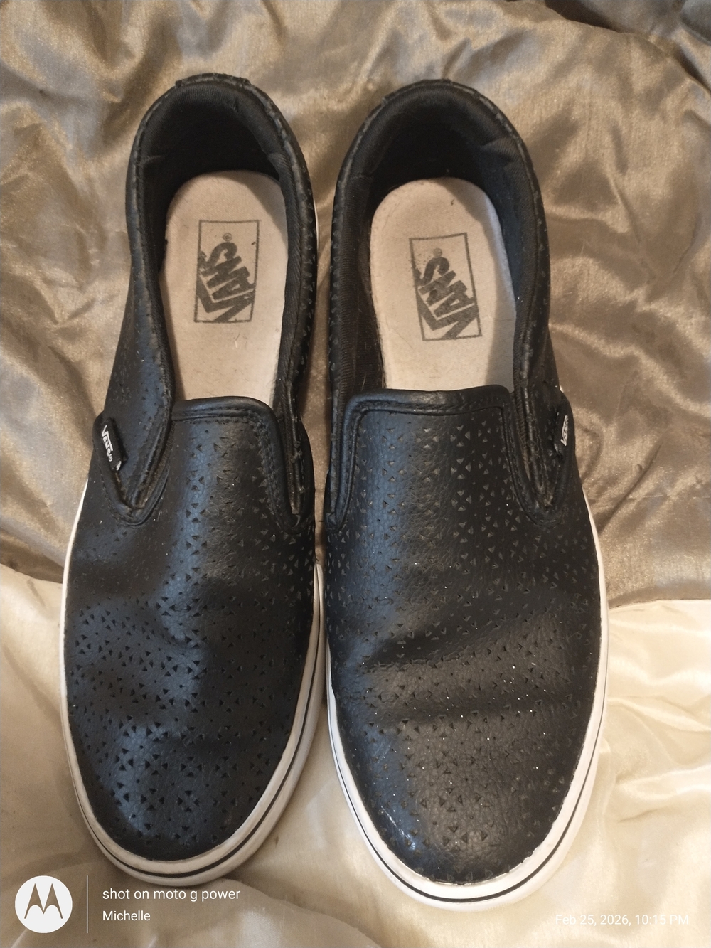 Vans Women's Off The Wall Classic Classic Slip-On Perforated Leather - Black